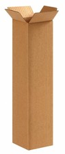 Aviditi 4416 Tall Corrugated Cardboard Box 4" L x 4" W x 16" H, Kraft, for Sh...