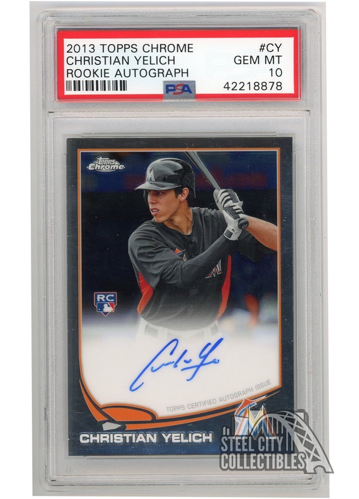 Christian Yelich 2013 Topps Chrome Rookie Autograph Card #CY PSA 10 Gem Mint