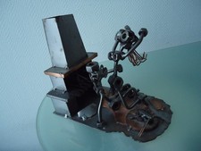 FIGURINE ACIER DESIGN HINZ & KUNST GERMANY PERSONNAGES CHEMINEE