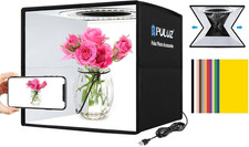 Portable Photo Light Box, 10"X10" Professional Dimmable Shooting Tent Kit with C