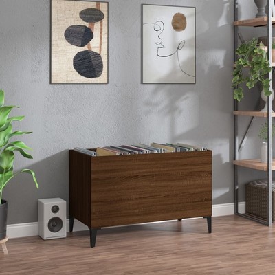 Schallplattenaufbewahrung Möbel Vopese Plattenschrank Räuchereiche 100x38x48cm - Schallplatten Aufbewahrung Mit Stauraum Schallplatten Aufbewahrung 100cm