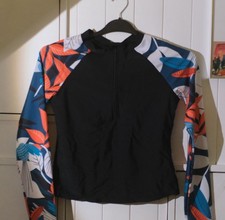 Black Swim Top with Shorts - Size M - Fits UK 8-10 New Without Tags