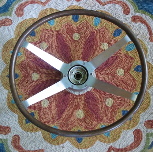 RARE 64 1964 Pontiac GTO Steering Wheel 4 Spoke Woodgrain BENT