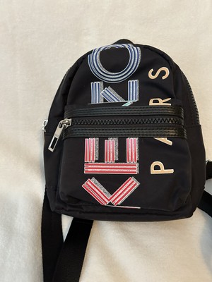 Kenzo Mini Backpack, Belt Bag, Shoulder Bag, Sling,  Black With Kenzo Logo
