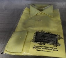 VTG 70s MENS YELLOW "VAN HEUSEN" SHIRT NEW OLD NOS NIP FRENCH CUFF SZ 15 33 USA