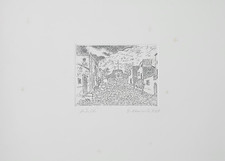 Giovanni Omiccioli Acquaforte Firmata Paesaggio 1969 Scuola Romana Certificata