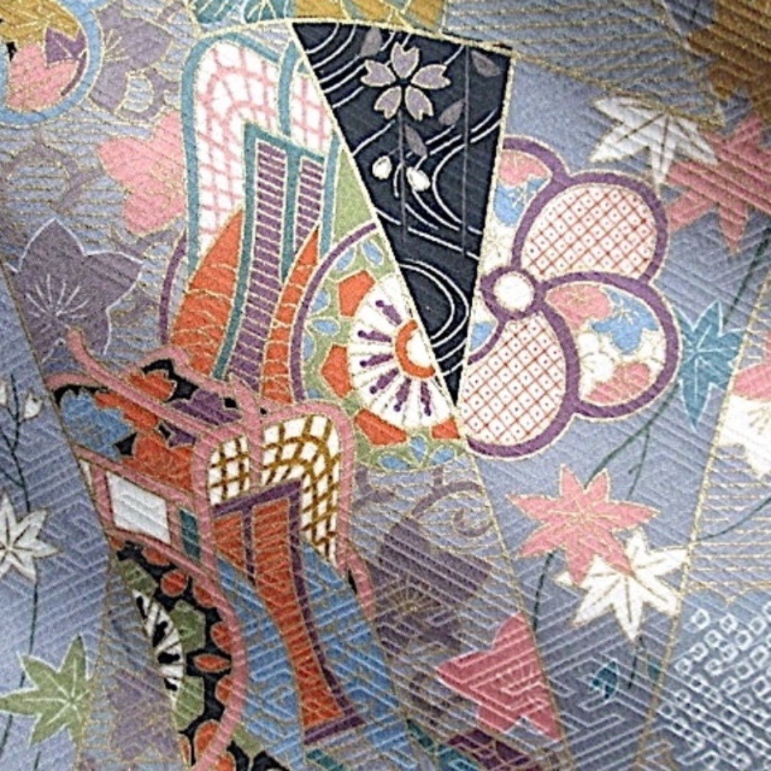 Fine Pattern Kimono Gray/Black Polyester Casual U… - image 6