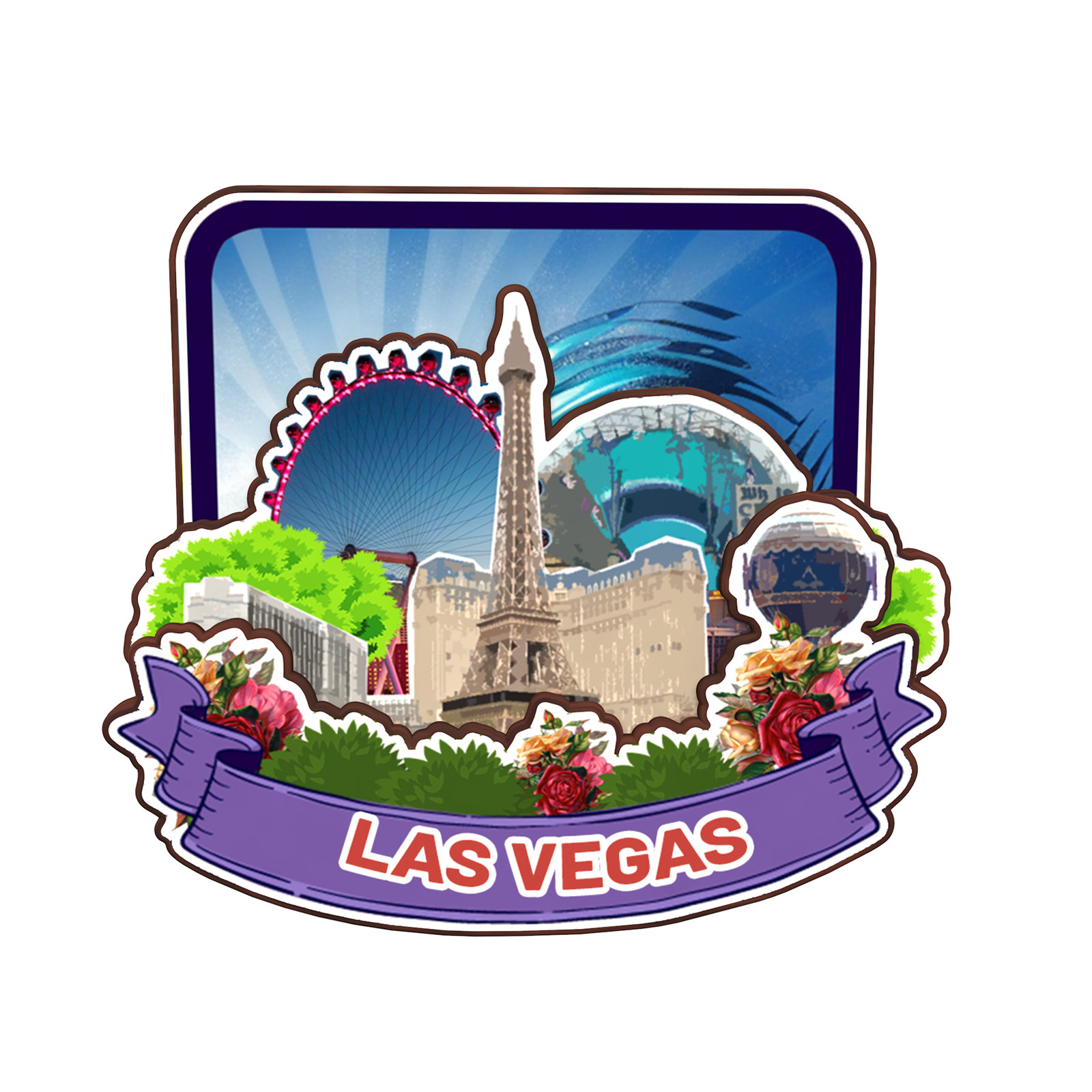 Las Vegas Nevada USA Refrigerator magnet 3D travel souvenirs wood