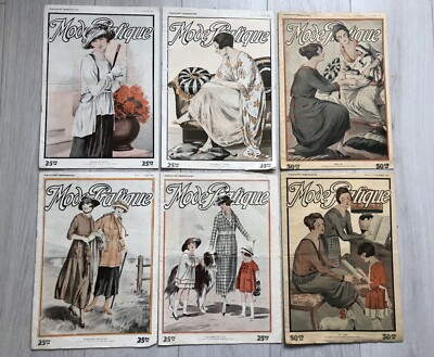 6x Zeitschriften DIE PRAKTISCHE MODE illustriert Jahr / Year 1918