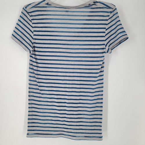 Under Armour Heat Gear Fitted V-Neck T-Shirt ~ Women's Medium ~ Blue Striped - 第 2/2 張圖片