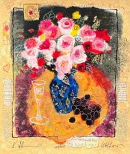 Alexander Wissotzky EVENING BOUQUET Hand Signed Limited Edition Serigraph Art