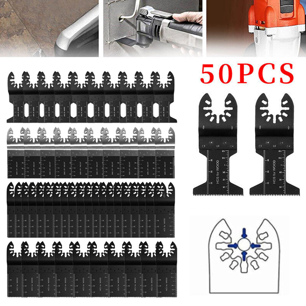 50* Oscillating Multi Tool Saw Blades Sets Metal Carbide Blade For