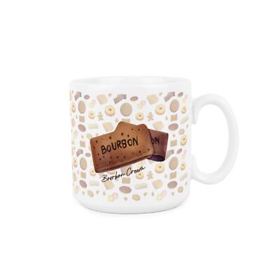 Bourbon Becher - Neuheit Keks Geschenke - Tee/Kaffee Keramik weiß Tasse