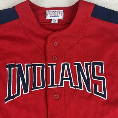 Vtg 90s Starter Cleveland Indians Jersey Size XL Baseball