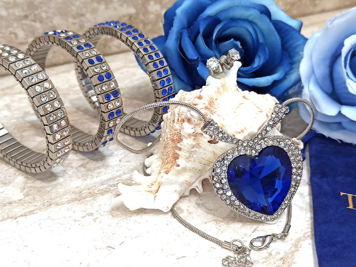 Mother of the bride gift SApphire Jewellery Handmade 5pce SET Blue