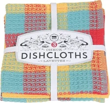 Now Designs Check Dishcloth Set, Lemon,Towels & Dishcloths