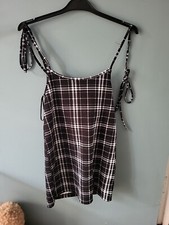 Shein Size M Medium Black Check Sleeveless Dress (823/40/v)