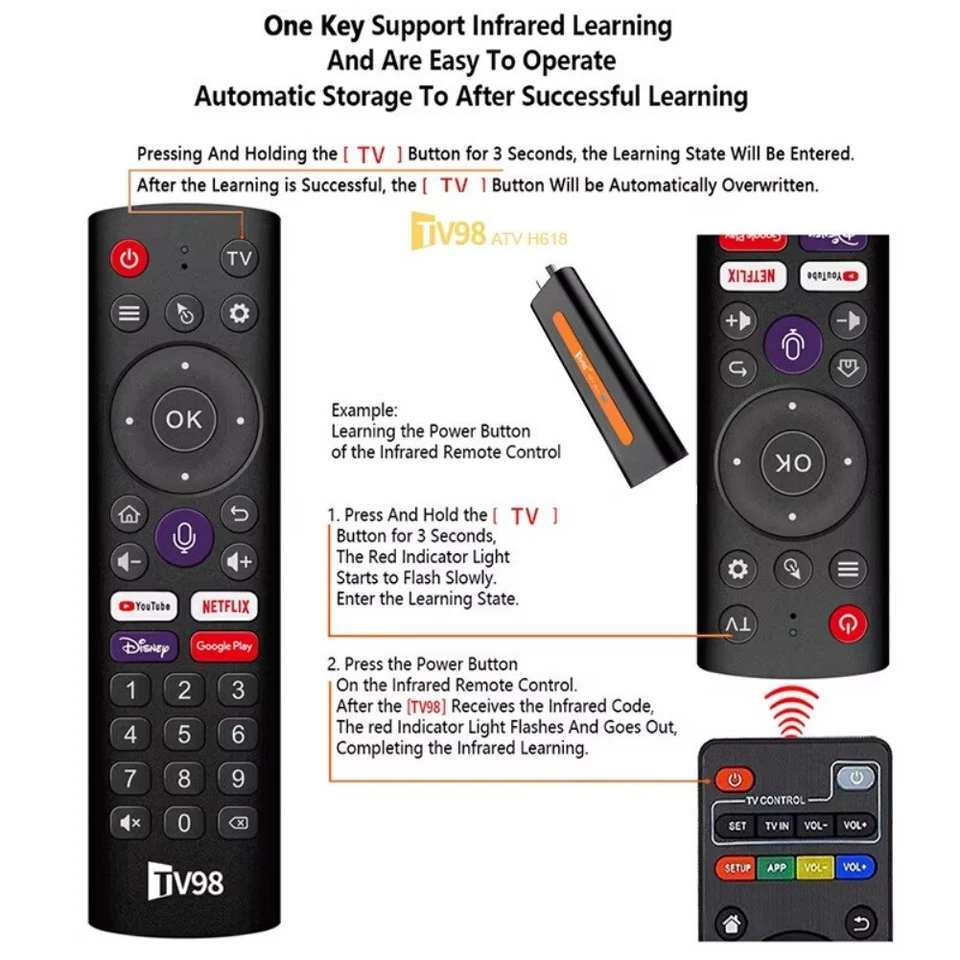 ATV TV98 H618 Smart 8K Andriod 14 TV Stick 2.4/5G dual wifi6 BT 5.0 2G+16GPlayer - Bild 4 von 4