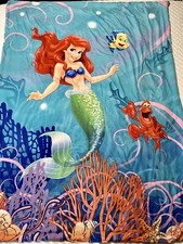 Disney Little Mermaid Ariel Sebastian Flounder Toddler Crib Bedding 4pcs Set