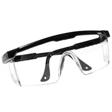 Adjustable Safety Glasses Clear Wrap Around Lens Anti-Fog Scratch Resistant