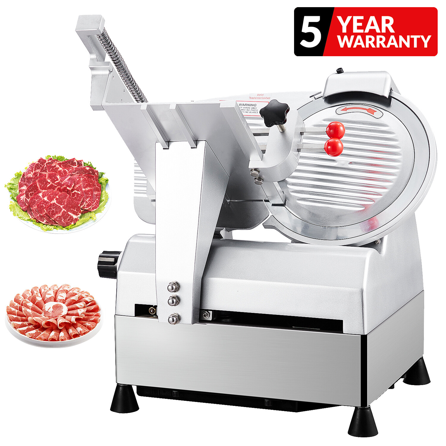 550W Commercial Automatic Meat Slicer 10" Removable Blade Cheese Deli Slicer New