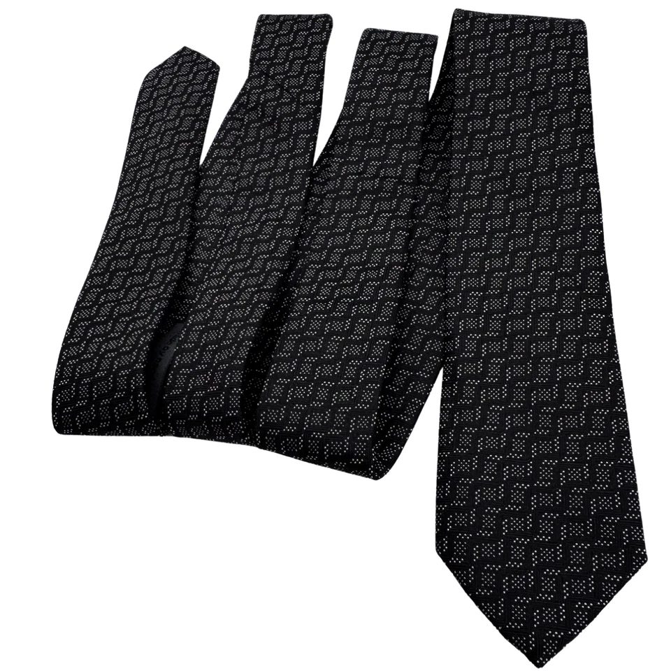 John Varvatos Neck Tie 100% Silk Geometric Handmade Italy Academia Luxury Skinny - Image 2 of 4