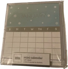Office Depot Brand Mini Calendar With Stand- Undated For Flexibilty
