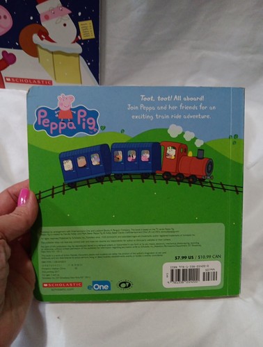 Lot of 2 Peppa Pig Books Peppa And The Big Train Christmas With Peppa Hardcover - Foto 4 di 5