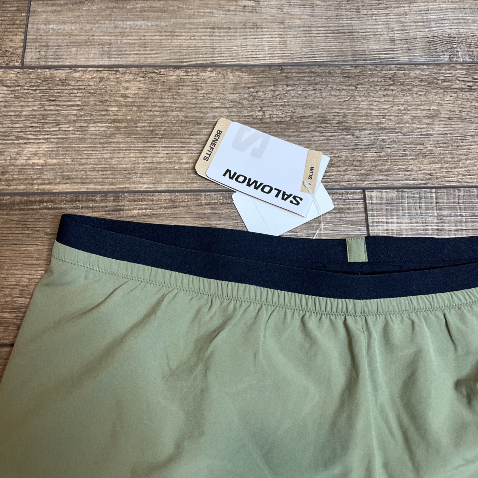 Salomon pantaloncino uomo cross 5” nuovo con etichetta XL extra large verde lichene profondo