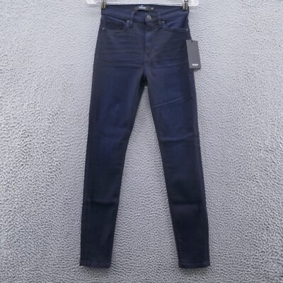 Hudson Womens Barbara Super Skinny Jeans 25 Blue Dark Wash Mid Rise NEW