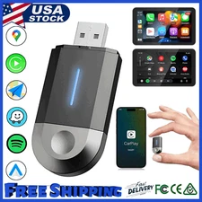 Wireless Carplay Android IOS Auto Adapter 2 in 1 Mini Box Plug &Play Car Dongle