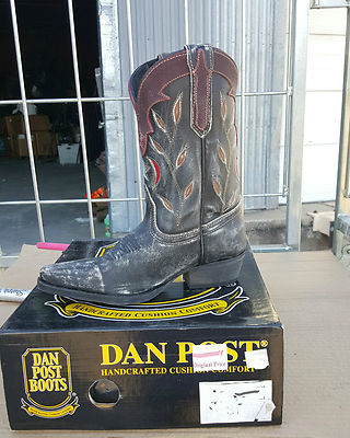 40-31 New youth 1.5M Dan Post gray distress inlay western boots was 89.99