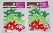 New 2X Dimensions Green and Red Felt JOY Holidays Embellishments 6 ea 12 PC