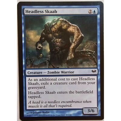 MTG Magic The Gathering Headless Skaab Zombie Warrior Card Blue