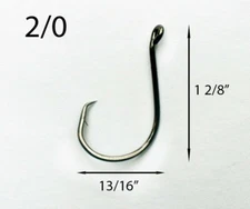 PACK OF 50 Size 2/0 TACKLEWORKS Offset Circle Fishing Hooks 7384