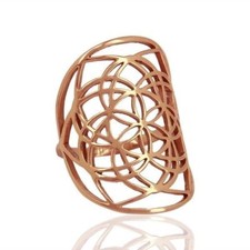18K Rose Gold Plated 925 Silver Filigree Designer Ring Handmade Jewelry