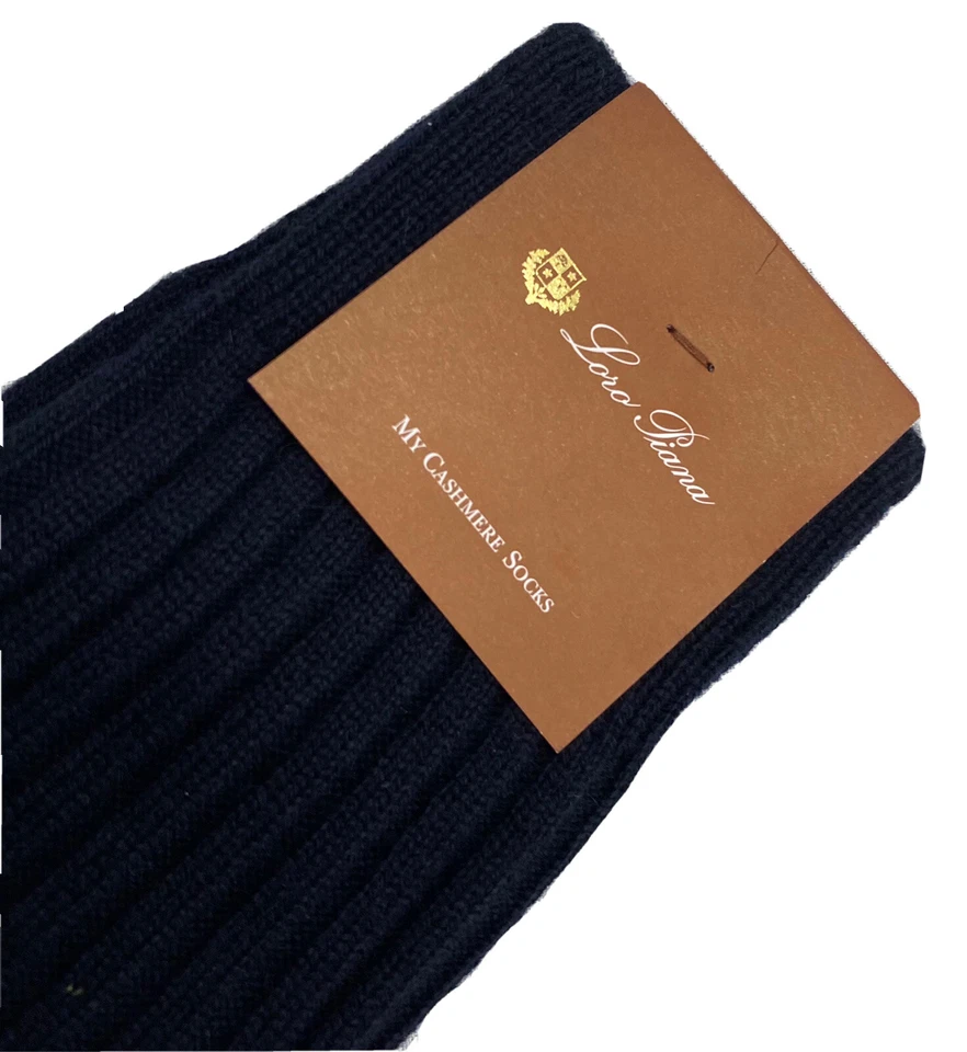 Loro Piana 100% Cashmere Midnight Blue Socks Size Medium Made in Italy - Image 2 of 3