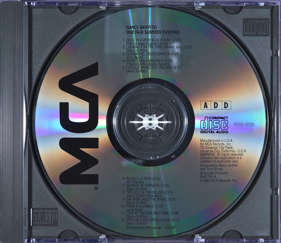 One Fair Summer Evening by Nanci Griffith [US Import - MCA 1988] - NM - Image 3 of 4