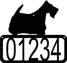 Scottish Terrier Dog House Address Sign - Made in USA