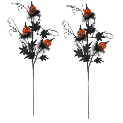 2xHalloween Artificial Flowers Branches Unique Haunted House Gothic Floral Decor