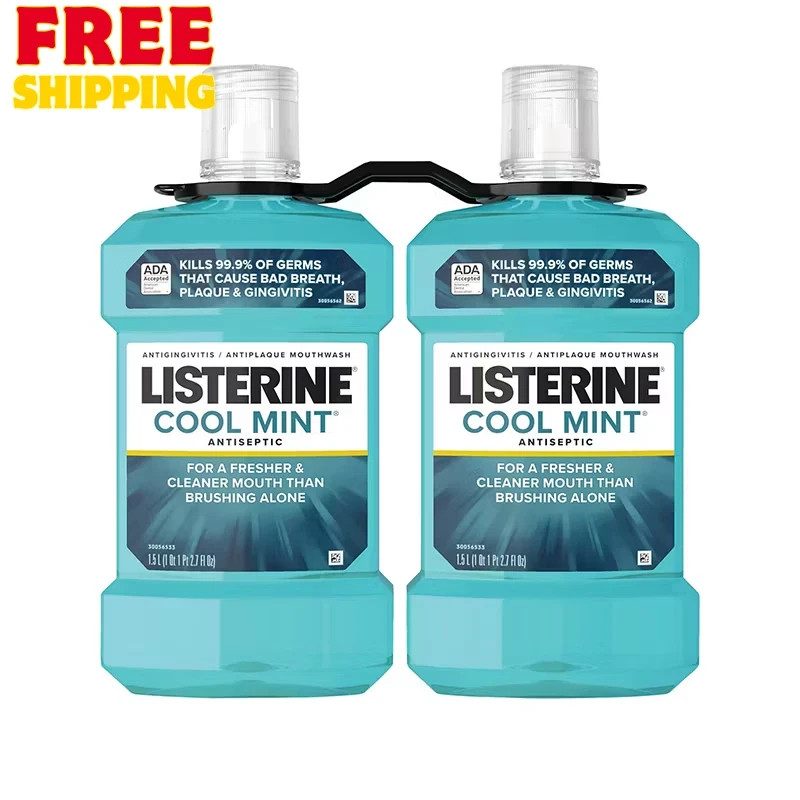 Listerine Cool Mint Antiseptic Mouthwash Oral Care and Breath Freshener 2pk/1.5L