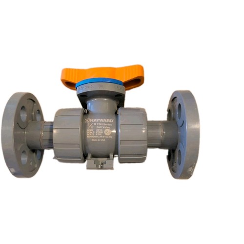 Hayward Flow Control 1/2" CPVC True Union Ball Valve Flanged TBH Series ANSI EPD