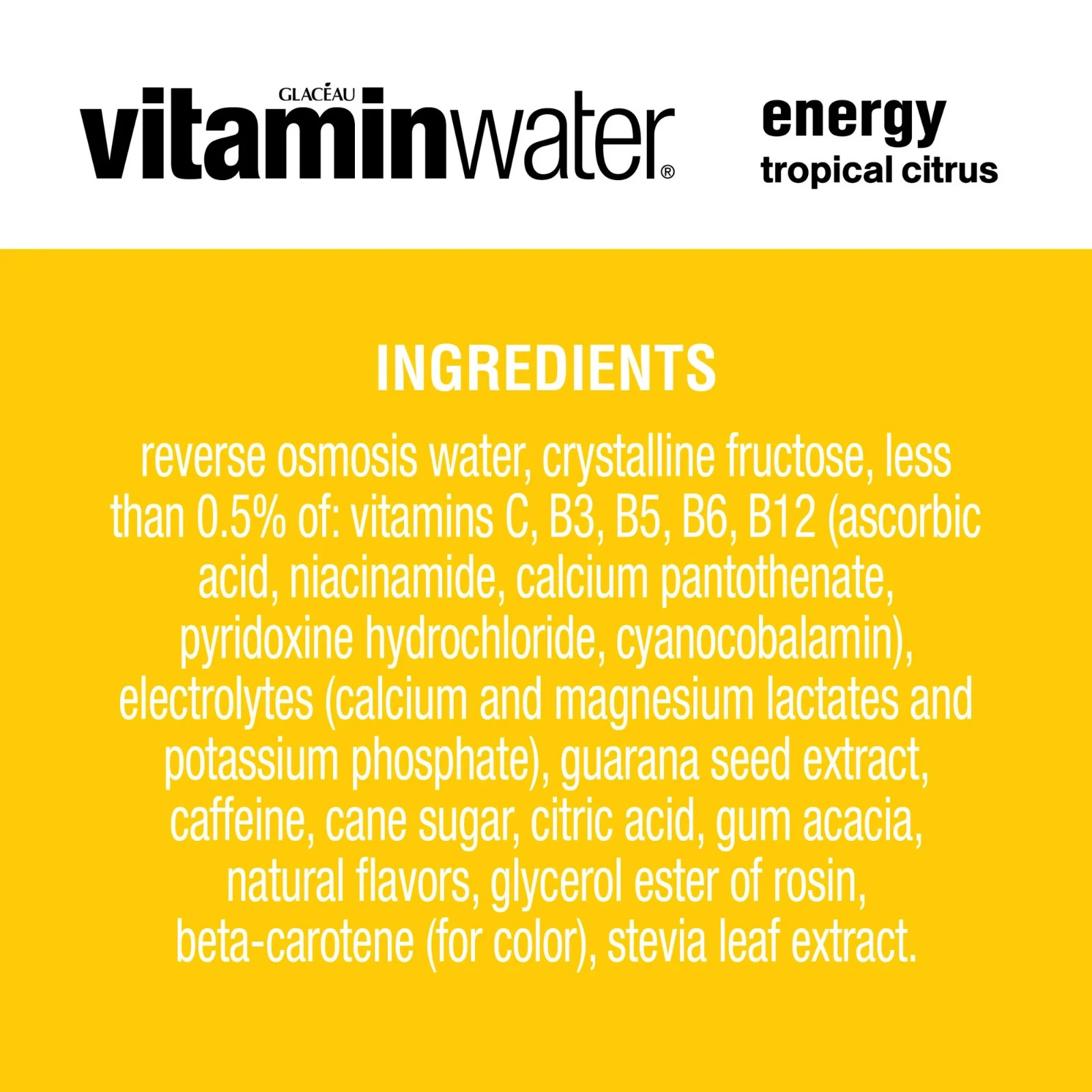 vitaminwater energy, tropical citrus flavored, electrolyte enhance, 24 Count