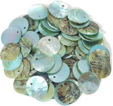 Shell Beads 150Pcs Natural 15Mm Flat round Mussel Shell Coin Drop Charm Beads wi