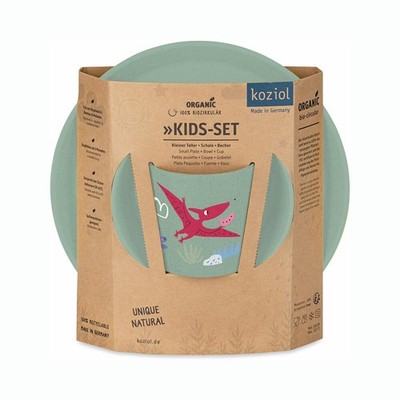 Koziol Geschirr-Set Connect Rex 3-tlg., Teller, Schale, Becher, Organic Green
