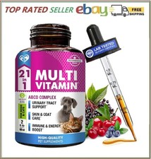 Cat  Dog Multivitamin Liquid with Glucosamine  Cranberry  21 in 1 Health Supp