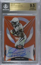 2019 Leaf Valiant Orange 14/50 Emanuel Hall #BA-EH1 BGS 9.5 GEM MINT Auto 0a2