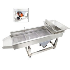 110V Stainless 4mm Hole Linear Vibrating Screen Dual Motor Electric Shaker 80W×2