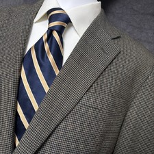 Jos A Bank Sport Coat 42L Tan Check Houndstooth Blazer Jacket Classic