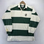 Vintage Guinness Rugby Shirt men's Large XL Green White Embroidered Beer Irish